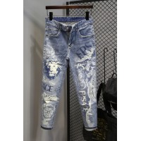 Lion Print Men's Jeans Slim Fit
