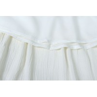 Summer Texture Cotton Ruffled Long Dress Heavy Embroidery Dress