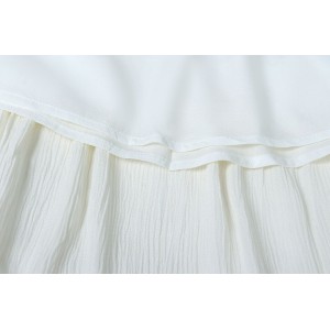 Summer Texture Cotton Ruffled Long Dress Heavy Embroidery Dress