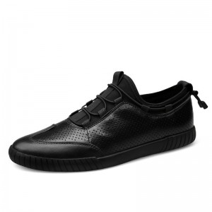 Cross-border Plus Size Spring And Summer Leather Men's Shoes, Top Layer Cowhide, Breathable Men's Single Shoes, British Casual Men's Shoes Trend