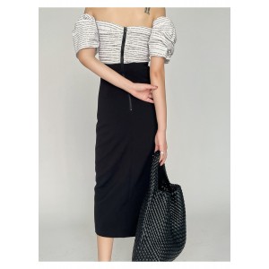 Fashion Summer Long Slit Dress Low Shoulder Lace