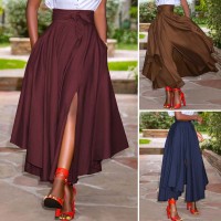 Women Skirts Vintage Zipper Long Maxi Skirts