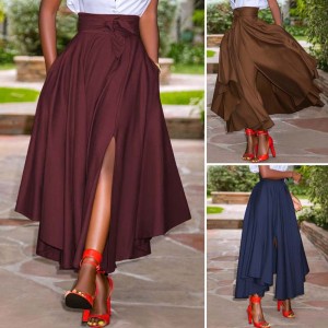 Women Skirts Vintage Zipper Long Maxi Skirts