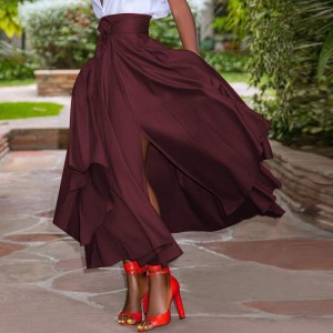 Women Skirts Vintage Zipper Long Maxi Skirts