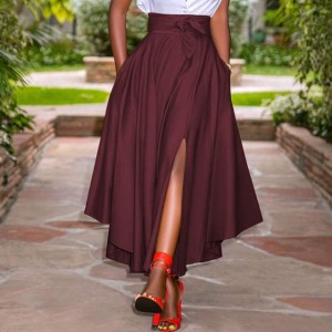 Women Skirts Vintage Zipper Long Maxi Skirts