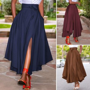 Women Skirts Vintage Zipper Long Maxi Skirts