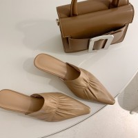 French Baotou Slippers Women's Middle Heel Summer