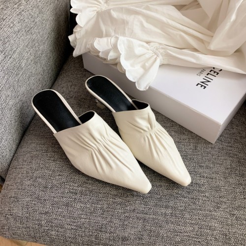French Baotou Slippers Women's Middle Heel Summer
