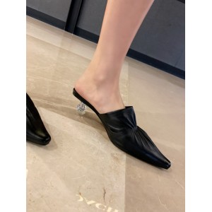 French Baotou Slippers Women's Middle Heel Summer