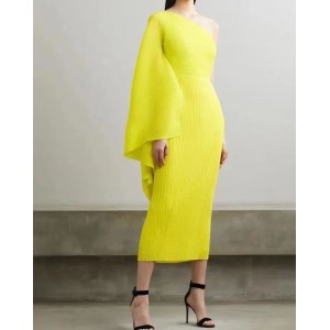 Summer Women's Pleated Shawl Dress