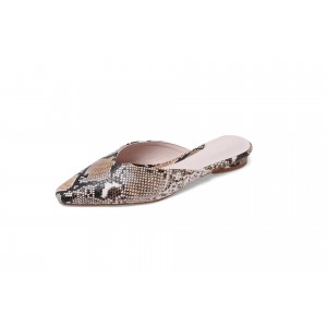 Summer Snake Pattern Simple And Versatile Flat-heeled Muller Sandals And Slippers