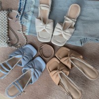 Elegant Bowknot Pearl Chain New Summer Stiletto Sandals Women