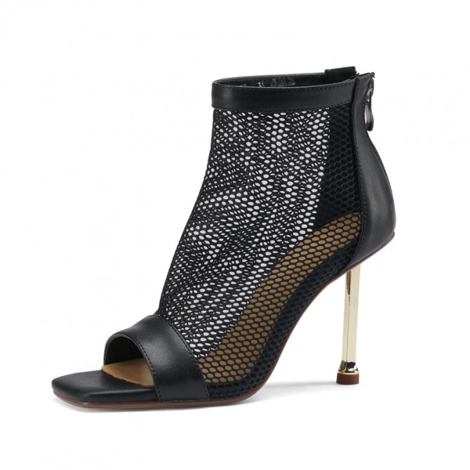 Summer Fashion Mesh Stiletto High Heel Ladies Short Boots