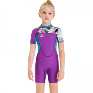 Girls Snorkeling, Surfing, Sunscreen And Cold-Proof Autumn And Winter Short-Sleeved Swimwear