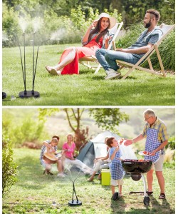 New Outdoor Beach Garden Stand Misting Cooling System