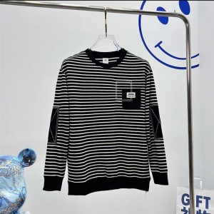 Autumn Round Neck Pullover Stripe Sweater Man