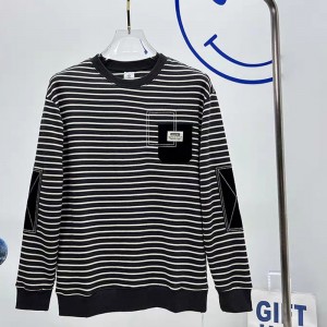 Autumn Round Neck Pullover Stripe Sweater Man
