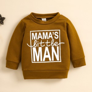 Brown Shirt Newborn Baby Boy Alphabet Top