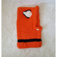 Children's wool knit hat hand-knitted warm earmuffs cape caps for children