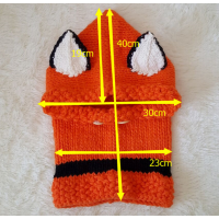 Children's wool knit hat hand-knitted warm earmuffs cape caps for children