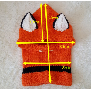 Children's wool knit hat hand-knitted warm earmuffs cape caps for children