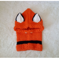 Children's wool knit hat hand-knitted warm earmuffs cape caps for children
