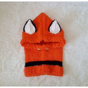 Children's wool knit hat hand-knitted warm earmuffs cape caps for children