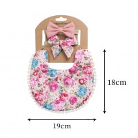Linen Cotton Solid Color Printing Children Double-Sided Bib Bib Baby Saliva Pocket