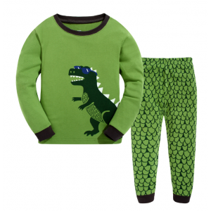 Boys and girls pajamas cotton long sleeve round neck