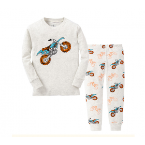 Boys and girls pajamas cotton long sleeve round neck
