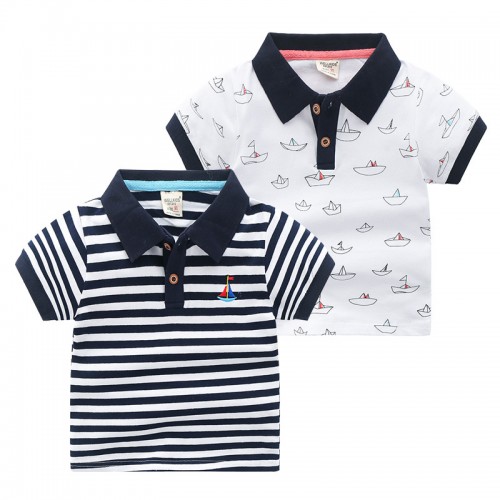 Children's Short-sleeved Polo Shirt Lapel
