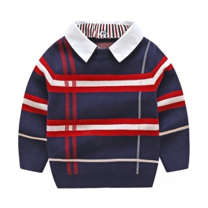 Boys plaid jacquard sweater