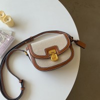 Saddle Bag Commuter Shoulder Canvas Contrast Color Square Purse