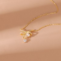 Bow Necklace Silver Women 925 Silver Light Luxury