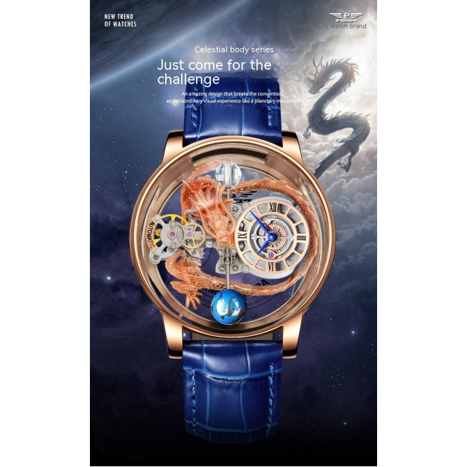 Men's Fashion Tourbillon Good Luck Comes Watch