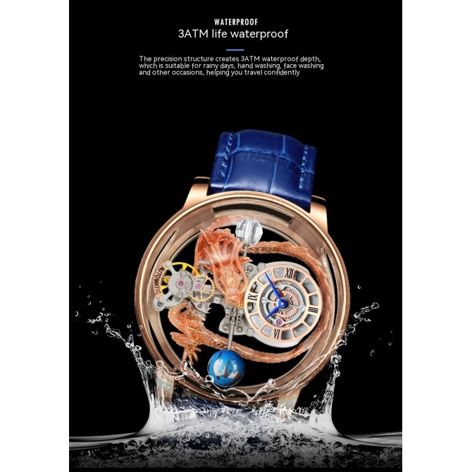 Men's Fashion Tourbillon Good Luck Comes Watch