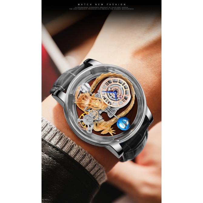Men's Fashion Tourbillon Good Luck Comes Watch