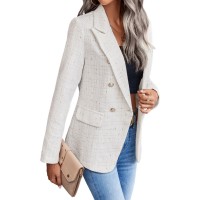 Women's Clothes Hot-selling Lapel Double Breasted Tweed Suit Jacket