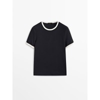Women's Cotton Comfortable Color Matching Short-sleeved T-shirt