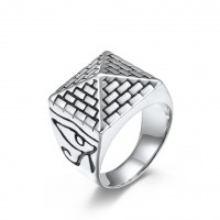 Egyptian Pyramid Horus Eye Stainless Steel Pharaoh Ring
