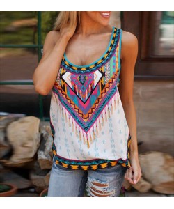 Summer Ethnic Style Printed T-shirt