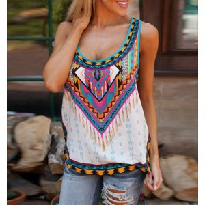 Summer Ethnic Style Printed T-shirt