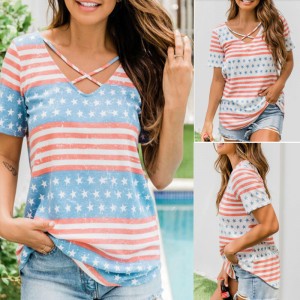 Summer Short-Sleeved Printed T-Shirt Women's Top
