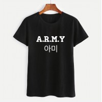 ARMY T - shirts english, digital letters, street short-sleeved