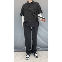 Niche Black Vest Casual Short-sleeved Shirts