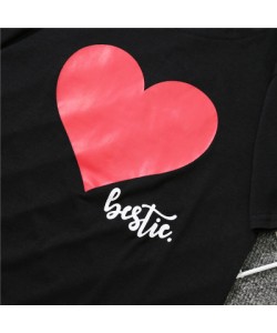 S-2XL Mom & Me T-Shirts Tops Family Matching Outfits Mother andDaughter Heart Printed Shirt T-shirts Family Clothes Top Tees