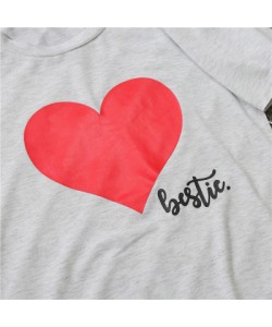 S-2XL Mom & Me T-Shirts Tops Family Matching Outfits Mother andDaughter Heart Printed Shirt T-shirts Family Clothes Top Tees