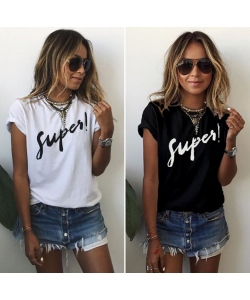 Summer Style Mascara Red Lip Pattern Printed Short Sleeve T-shirts