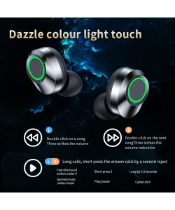 YD03 Wireless Bluetooth Headset TWS Large Screen Smart Digital Display In Ear Breathing Light