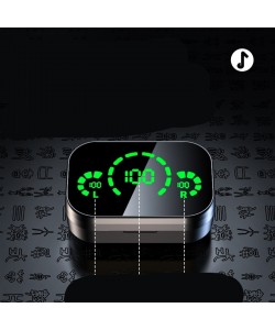 YD03 Wireless Bluetooth Headset TWS Large Screen Smart Digital Display In Ear Breathing Light